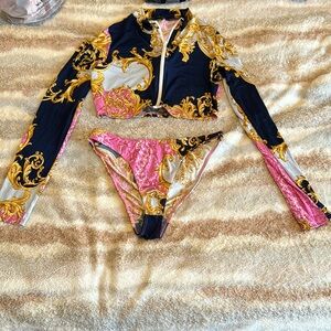 2 piece long sleeve swimsuit